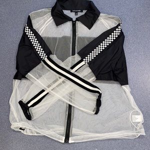 Unique mesh zip up jacket